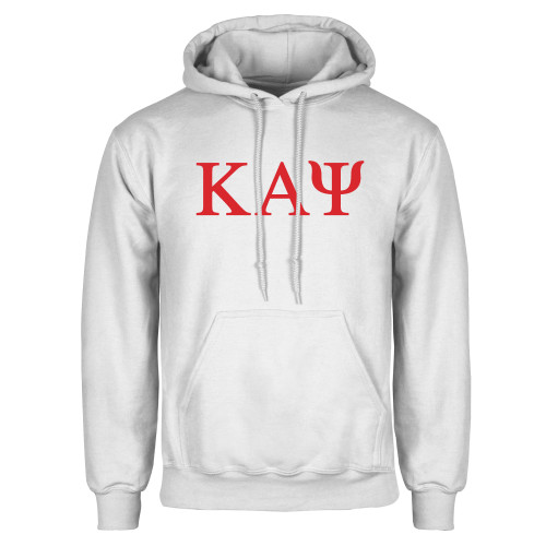 White Fleece Hoodie-Greek Letters