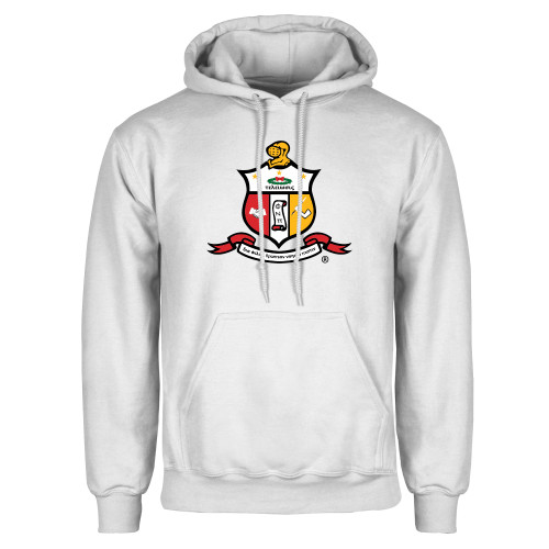 White Fleece Hoodie-Crest