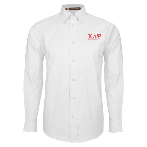 White Oxford Long Sleeve Shirt-Greek Letters Kappa Alpha PSI