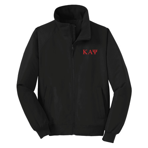 Black Charger Jacket-Greek Letters