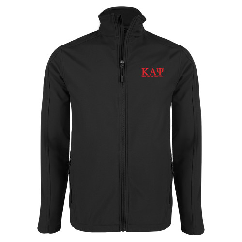 Black Softshell Jacket-Greek Letters Kappa Alpha PSI