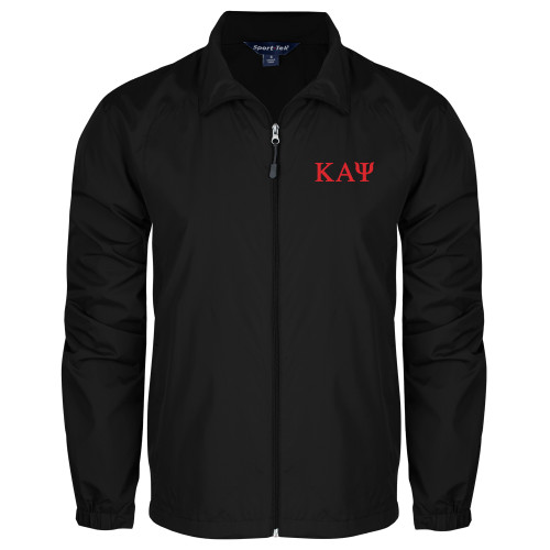 Black Full Zip Wind Jacket-Greek Letters
