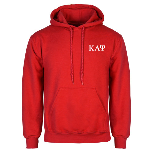 Red Fleece Hoodie-Greek Letters