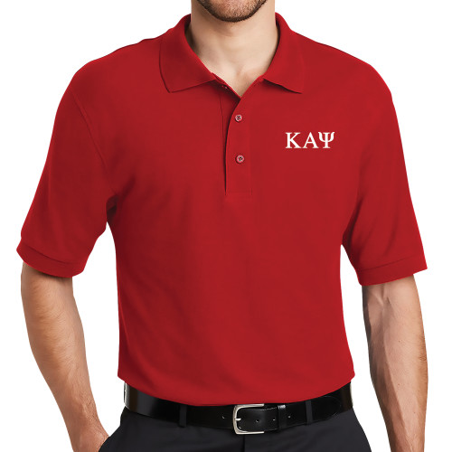 Red Silk Touch Polo-Greek Letters