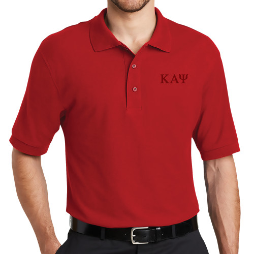 Red Silk Touch Polo-Greek Letters