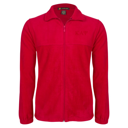 Red Fleece Full Zip Jacket-Greek Letters