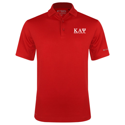 Columbia Red Omni Wick Drive Polo-Greek Letters Kappa Alpha PSI
