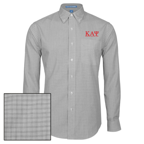 Charcoal Plaid Long Sleeve Button Down-Greek Letters Kappa Alpha PSI