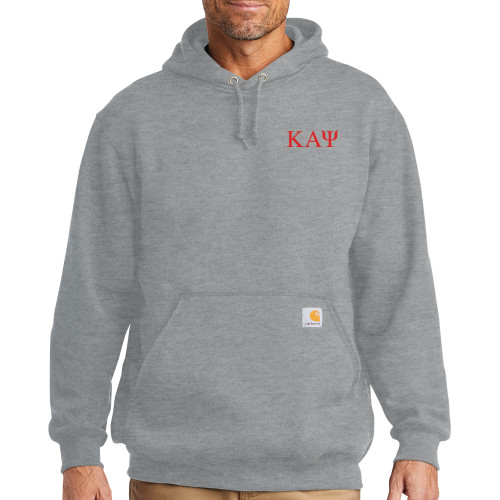 Carhartt Heather Grey Midweight Hoodie-Greek Letters