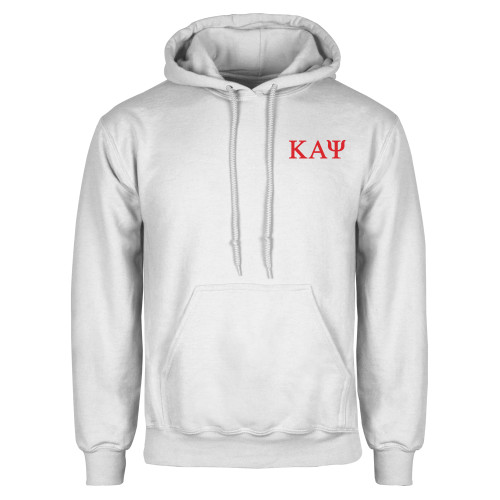 White Fleece Hoodie-Greek Letters