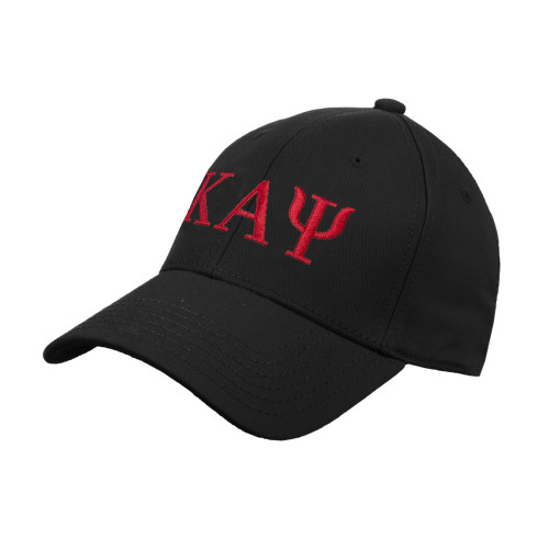 Black Structured Adjustable Pro Style Hat-Greek Letters