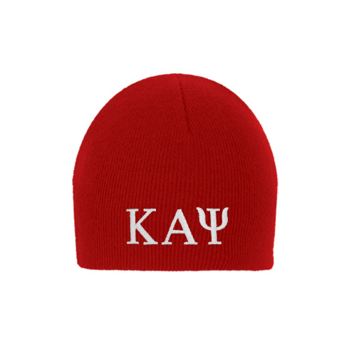 Red Knit Beanie-Greek Letters