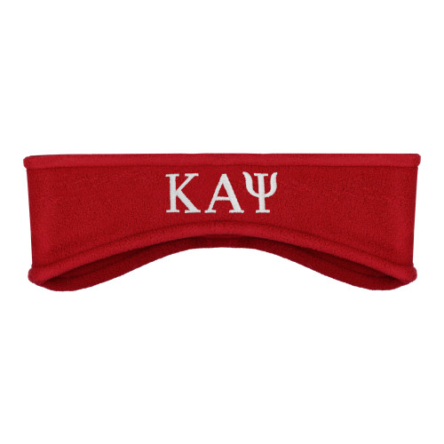 Red Stretch Fleece Headband-Greek Letters