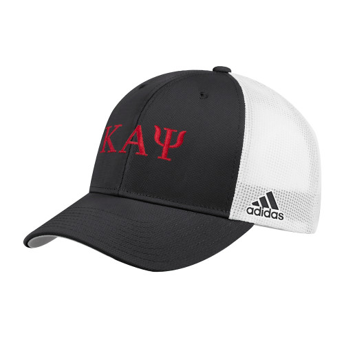 Adidas Black Structured Adjustable Mesh Hat-Greek Letters