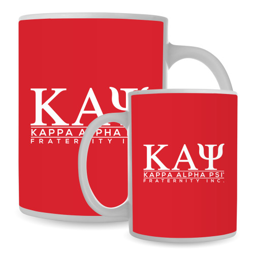 Full Color White Mug 15oz-Kappa Alpha PSI Fraternity Inc Stacked