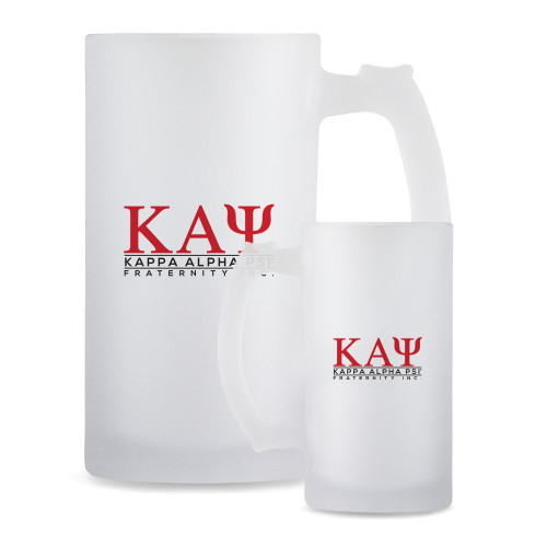 Full Color Decorative Frosted Glass Mug 16oz-Kappa Alpha PSI Fraternity Inc Stacked