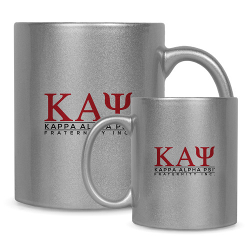Full Color Silver Metallic Mug 11oz-Kappa Alpha PSI Fraternity Inc Stacked