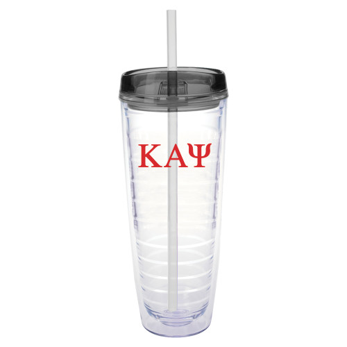 Tritan Double Wall Tumbler w/Charcoal Top 26oz-Greek Letters