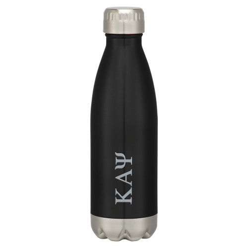 Swig Stainless Steel Black Bottle 16oz-Greek Letters  Engraved