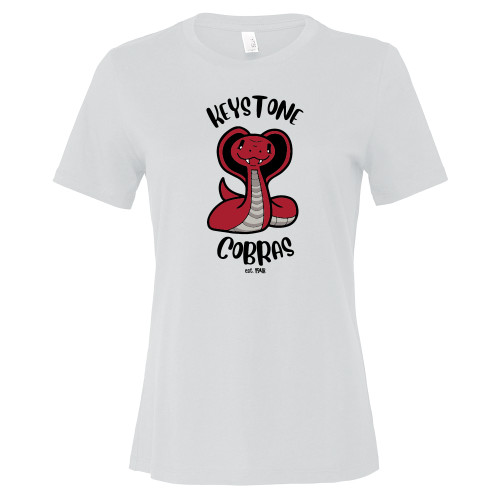  Bella + Canvas Womens White Relaxed Cotton T Shirt - The Little School of Keystone - Cobras