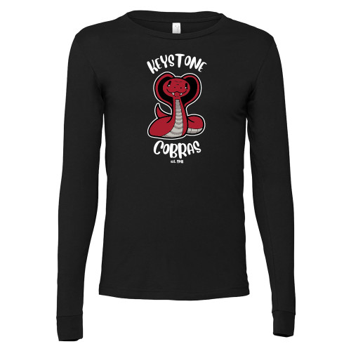  Bella + Canvas Black Jersey Cotton Long Sleeve T Shirt - The Little School of Keystone - Cobras