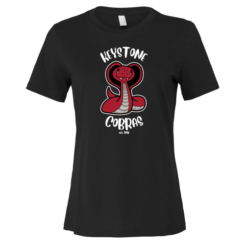  Bella + Canvas Womens Black Relaxed Cotton T Shirt - The Little School of Keystone - Cobras