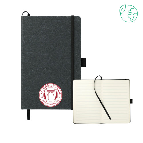  5.5 x 8.5 Black FSC Mix Recycled Leather Bound Journal - Primary Mark