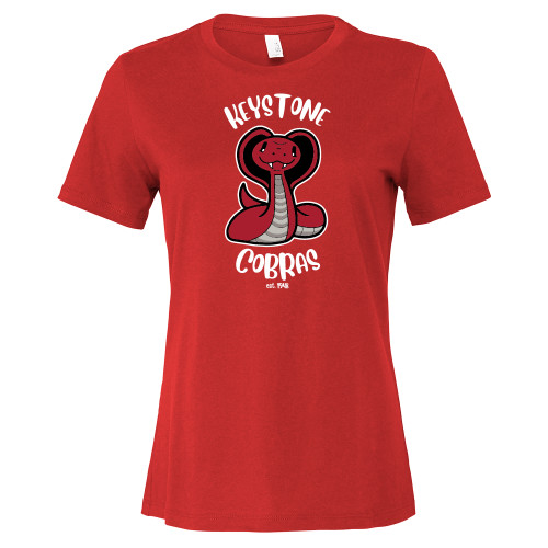  Bella + Canvas Womens Red Relaxed Cotton T Shirt - The Little School of Keystone - Cobras