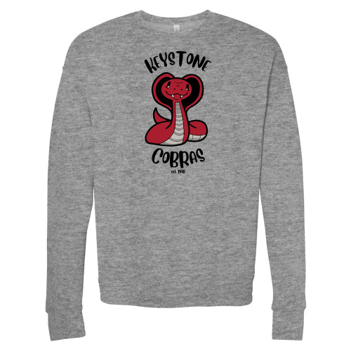  Bella + Canvas Heather Grey Fleece Crew - The Little School of Keystone - Cobras