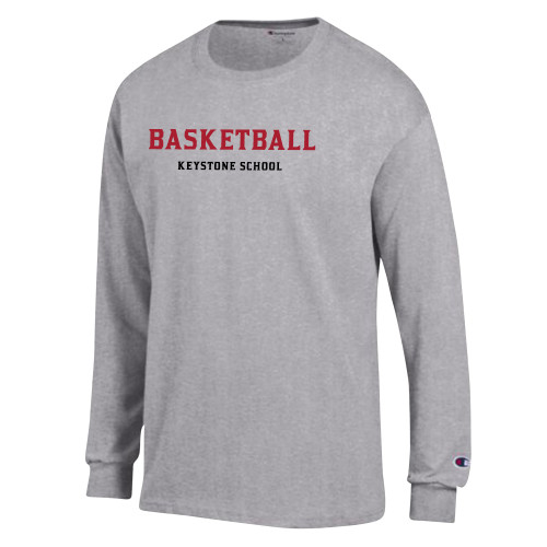  Champion Oxford Grey Long Sleeve T Shirt - Basketball