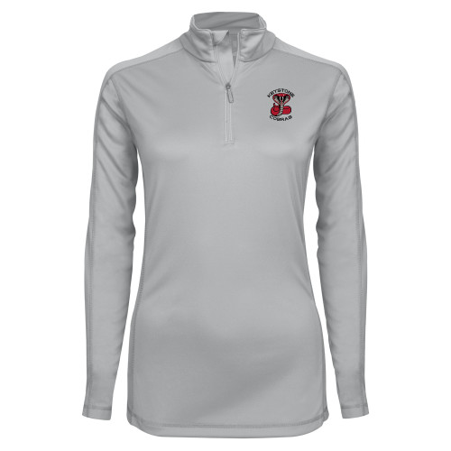  Syntrel Womens Platinum Interlock 1/4 Zip - Athletic Mark Embroidery