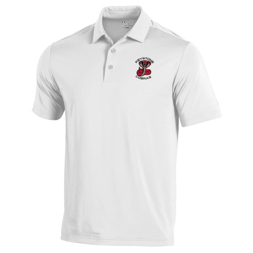  Under Armour White Performance Polo - Athletic Mark Embroidery