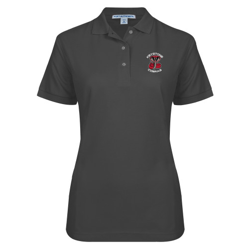  Womens Silk Touch Charcoal Pique Polo - Athletic Mark Embroidery