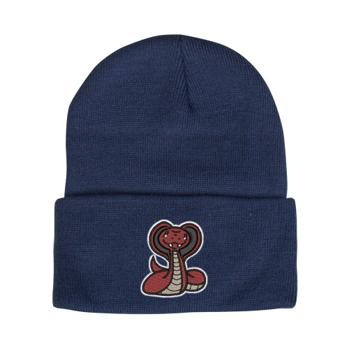  Steel Blue Knit Beanie w/Cuff - Baby Cobra Embroidery