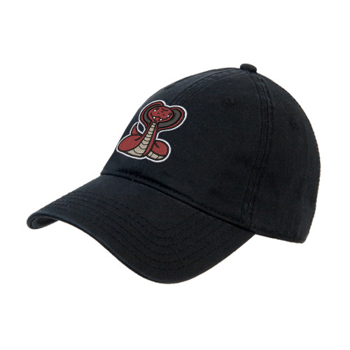  Black Unstructured Adjustable Low Profile Hat - Baby Cobra Embroidery