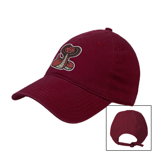  Maroon Unstructured Adjustable Low Profile Hat - Baby Cobra Embroidery
