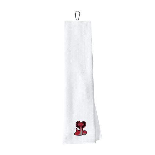  White Waffle Microfiber Golf Towel - Baby Cobra Embroidery