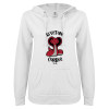 Thumbnail image for  ENZA Womens White V Notch Raw Edge Fleece Hoodie