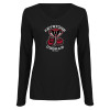 Thumbnail image for  Womens Black Long Sleeve V Neck Tee 