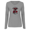 Thumbnail image for  Womens Grey Long Sleeve V Neck Tee 