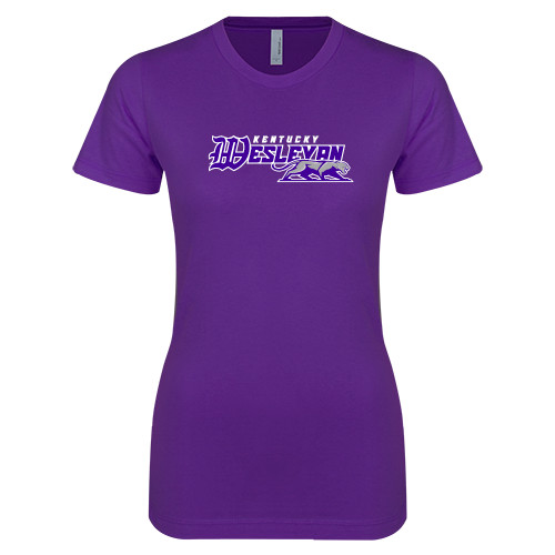  Next Level Womens Purple Boyfriend Tee - Primary Logo
