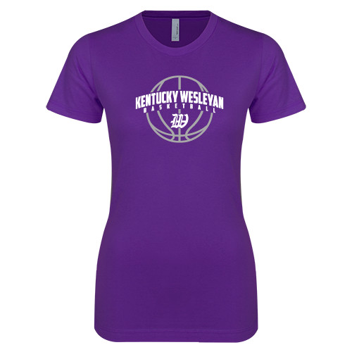  Next Level Womens Purple Boyfriend Tee - Kentucky Wesleyan Basketball Arched