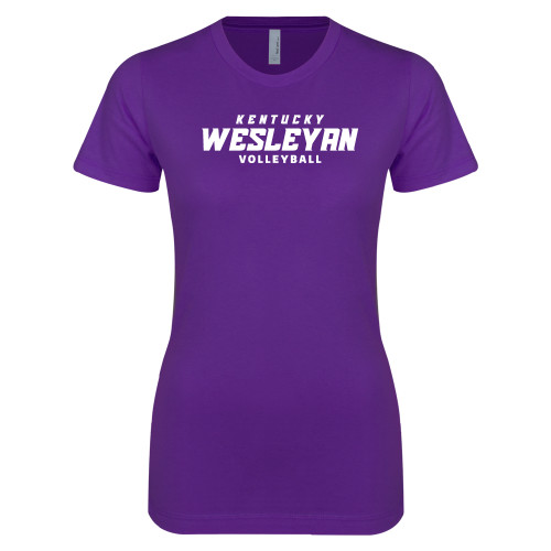  Next Level Womens Purple Boyfriend Tee - Volleyball
