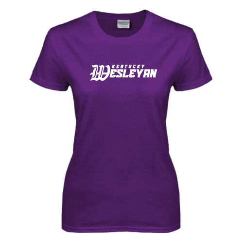  Womens Purple Short Sleeve Tee - Kentucky Wesleyan