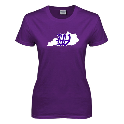  Womens Purple Short Sleeve Tee - Kentucky W