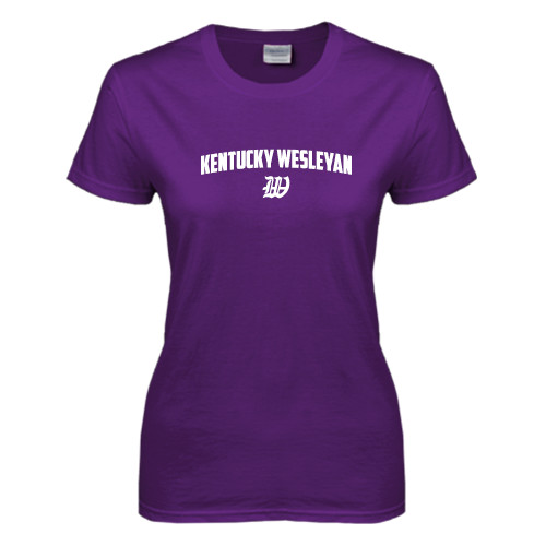  Womens Purple Short Sleeve Tee - Arched Kentucky Wesleyan