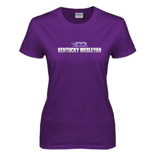  Womens Purple Short Sleeve Tee - Kentucky Wesleyan 2 Tone