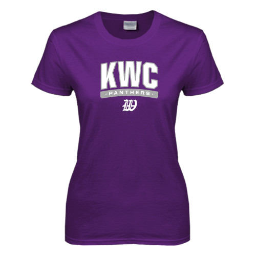  Womens Purple Short Sleeve Tee - Arched KWC Panthers