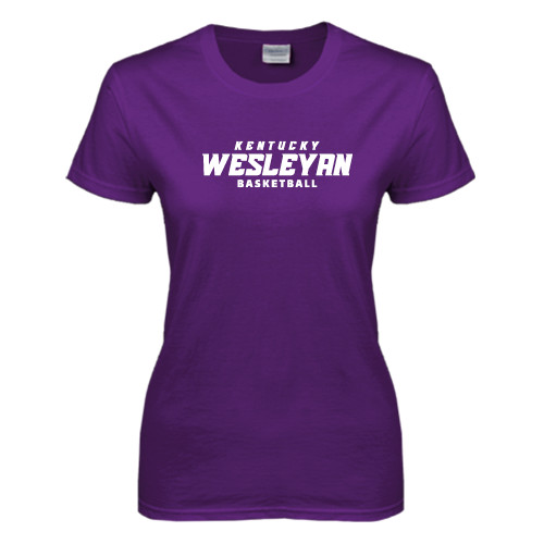  Womens Purple Short Sleeve Tee - Basketball