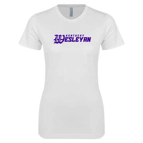  Next Level Womens White Boyfriend Tee - Kentucky Wesleyan